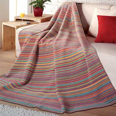 Baumwoll-Plueschdecke Cotona-Listra