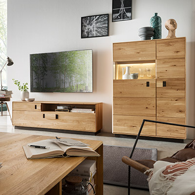 Vitrine Ovaro, Lowboard Ovaro