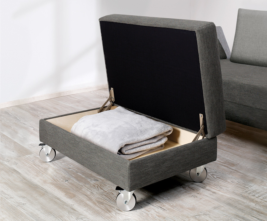 Polsterhocker "Lucido" - Zusätzliche Fußablage oder Sitzgelegenheit