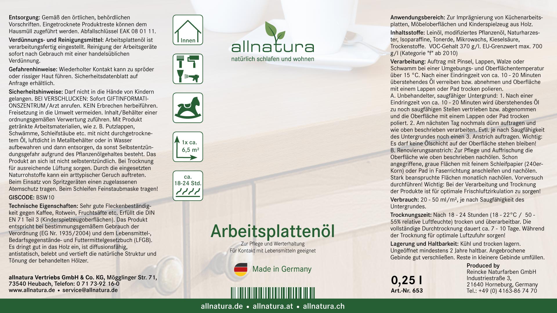 Arbeitsplattenöl | allnatura Österreich