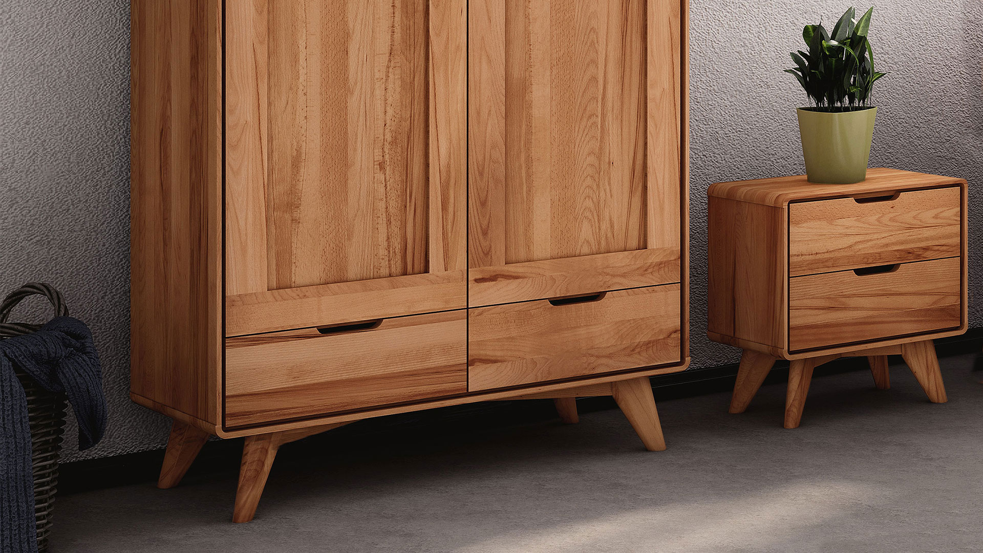 Drehtüren-Kleiderschrank "Tario" - In skandinavischem Design