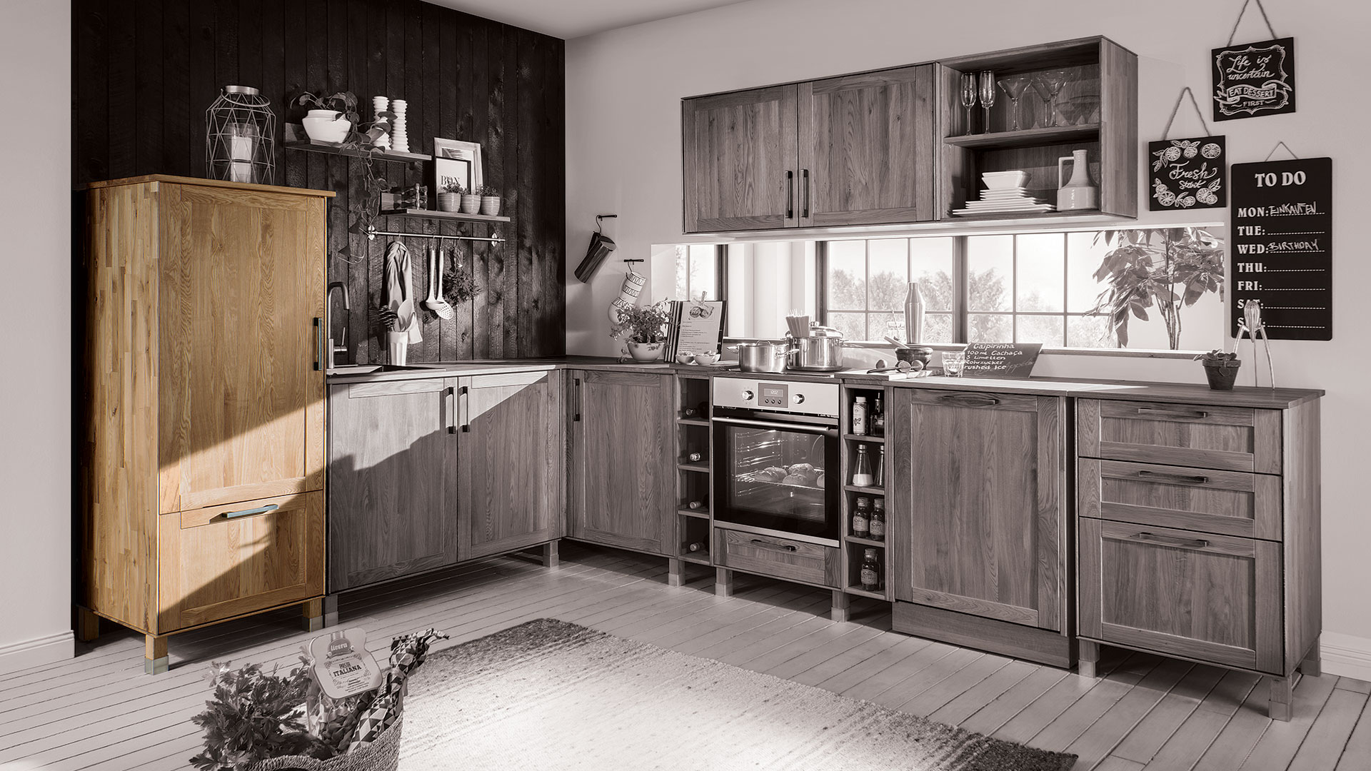 Vorratsschrank "Mediterano" - Massivholzküche
