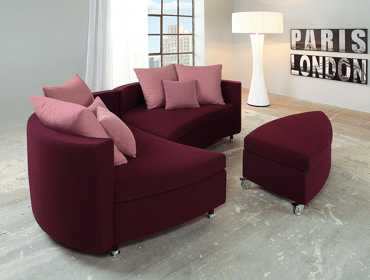 Wohninsel "Madeira" - Zwei Sofa-Elemente und ein rollbarer Hocker