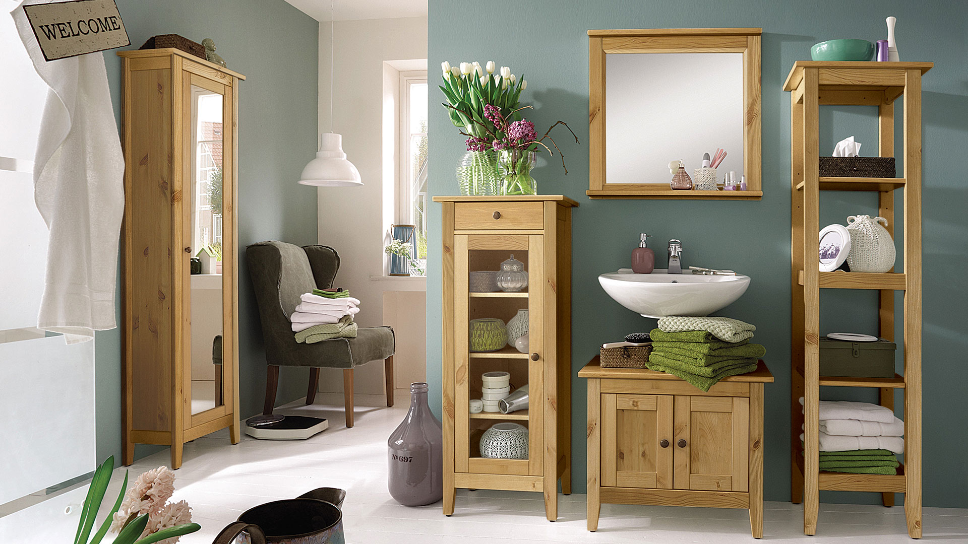 Badschrank "Nitida" - Aus massivem Kiefernholz