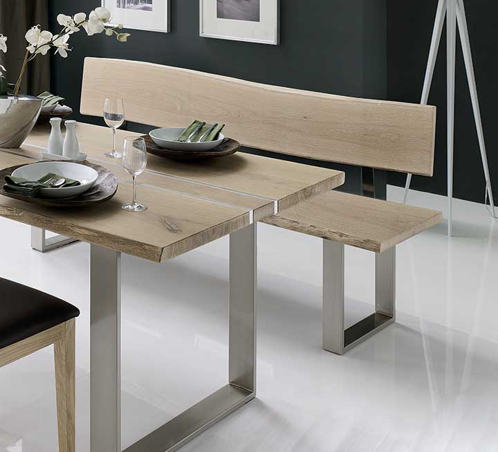 Massivholz Sitzbänke mit Rückenlehne